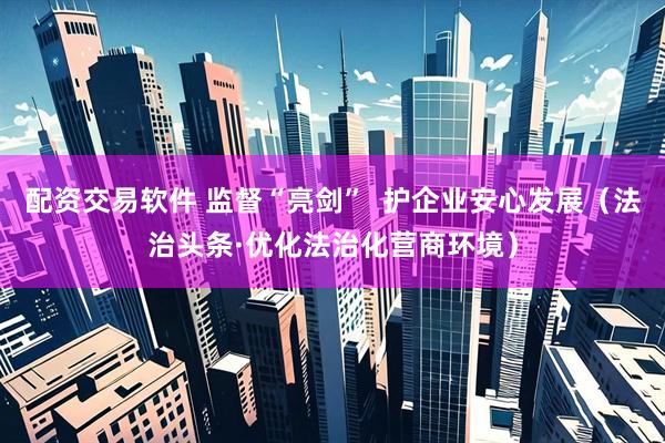 配资交易软件 监督“亮剑”  护企业安心发展（法治头条·优化法治化营商环境）